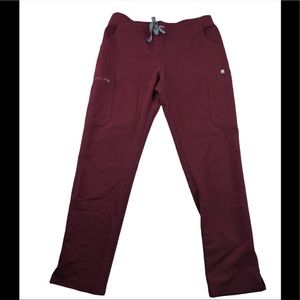 Figs Yola Skinny Scrub Pants Burgundy S